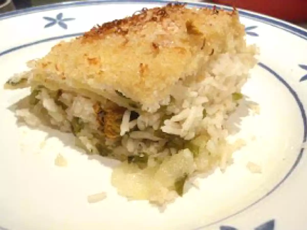 Pastel de patatas y mejillones naturales