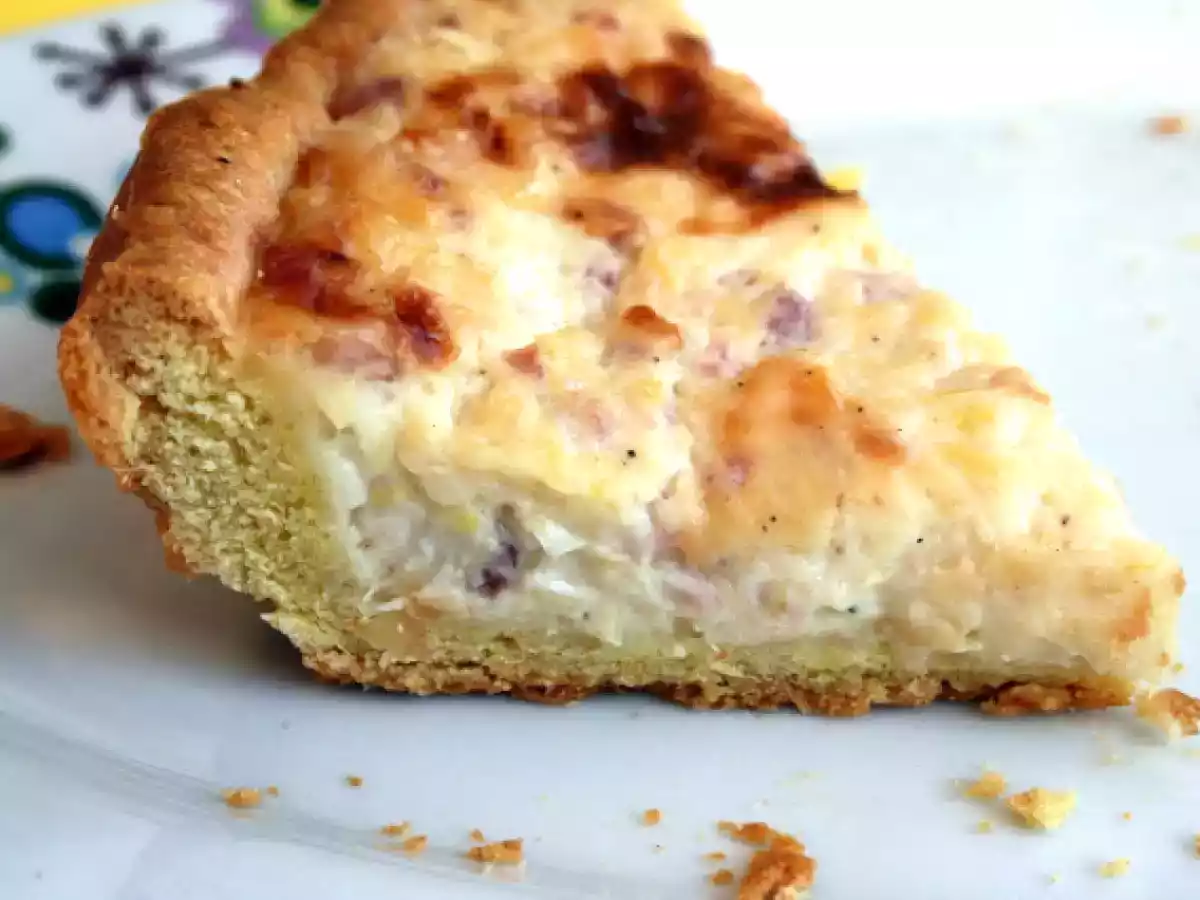 Pastel de puerros y bacon