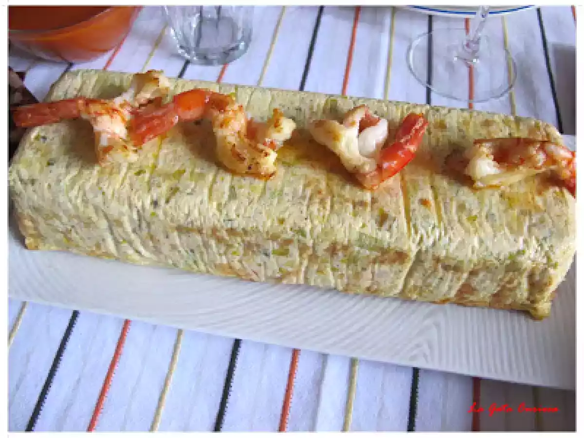 PASTEL DE PUERROS Y GAMBAS
