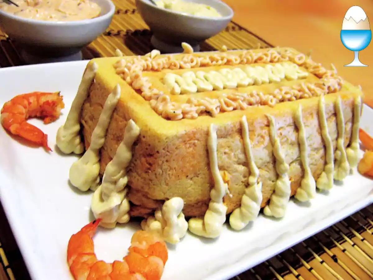 Pastel de salmón, con su mousse.