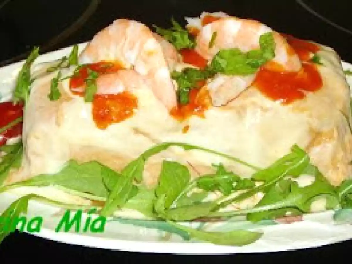 Pastel de Salmón y Langostinos A La Tártara - Thermomix