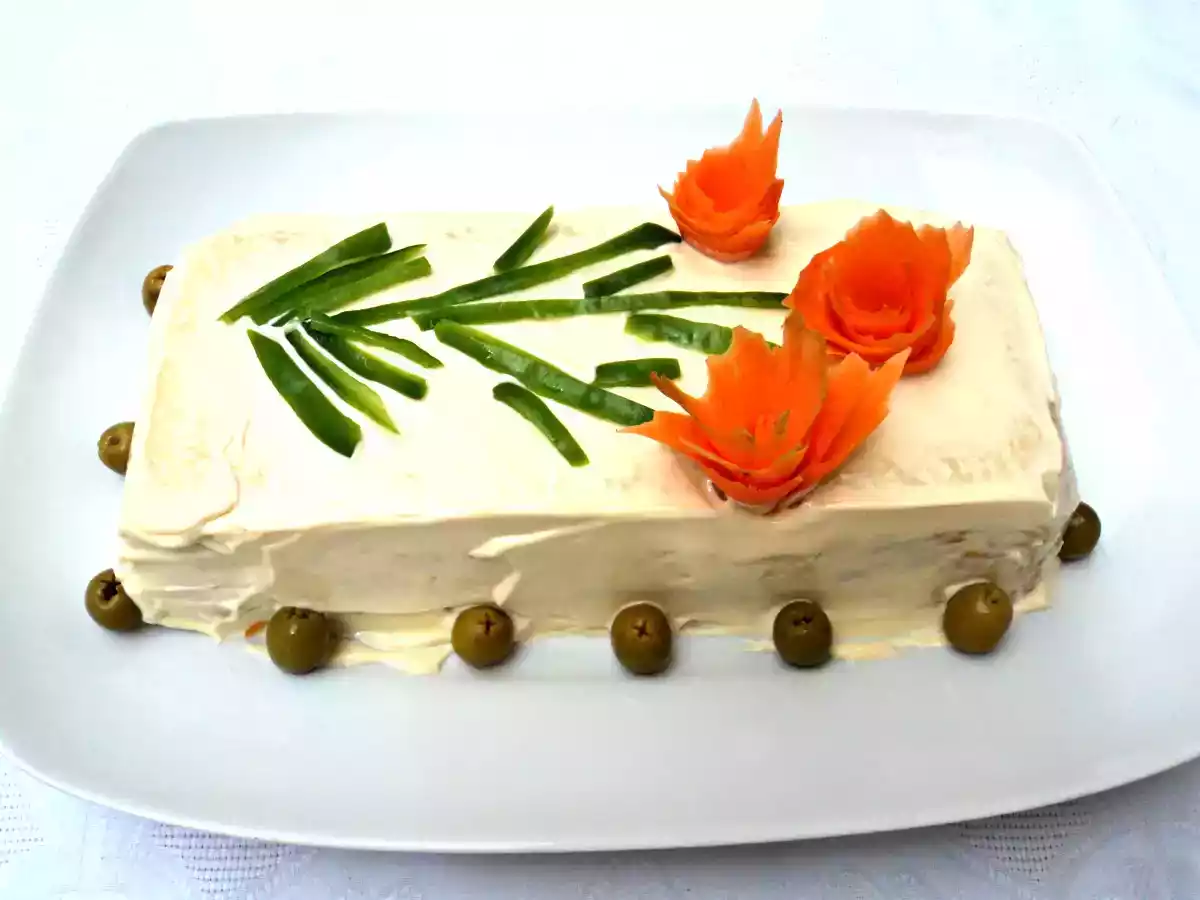 Pastel frío de cangrejo