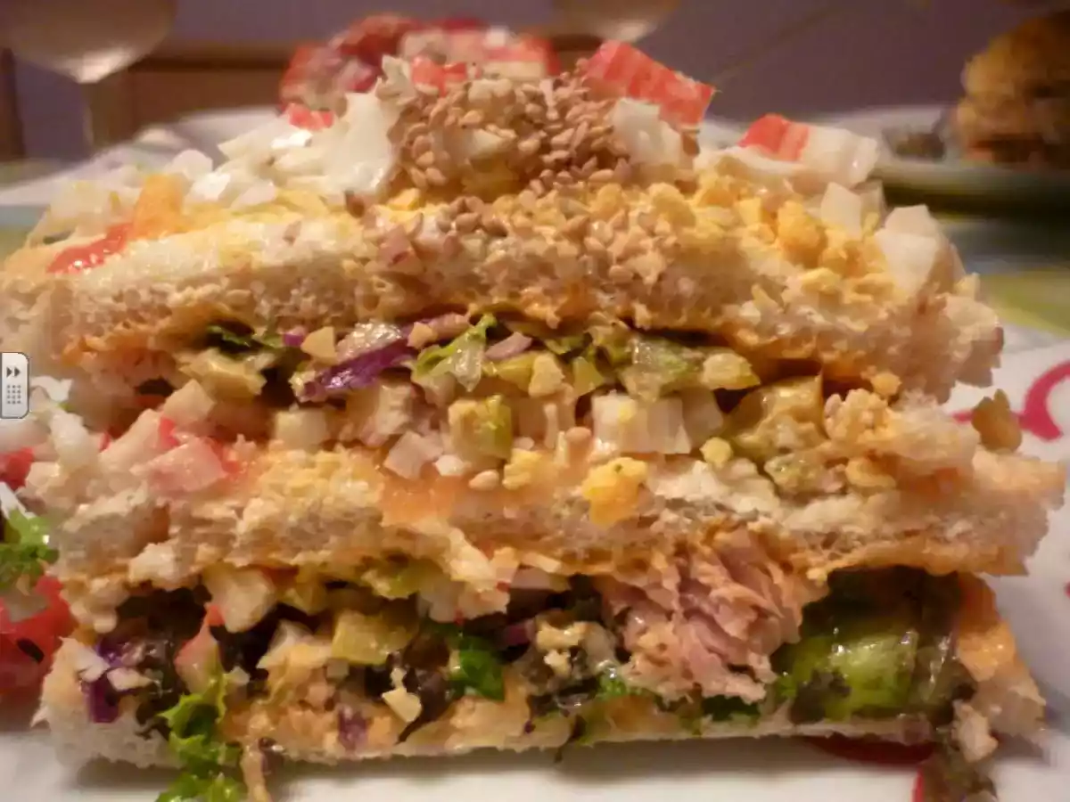 Pastel frío de pan de molde