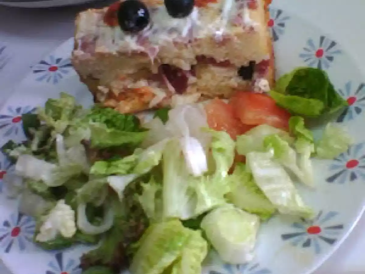 PASTEL SALADO DE ARROZ EN EL HORNO DE CONVECCIÓN