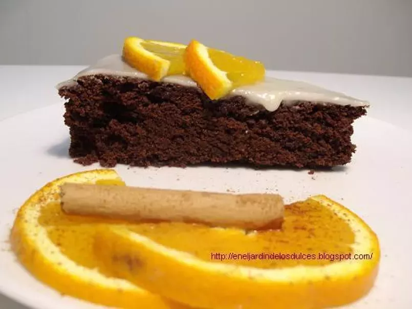 Pastel vegano de chocolate y naranja, foto 1
