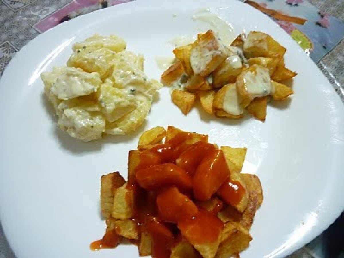 Patatas 3 salsas Receta Petitchef