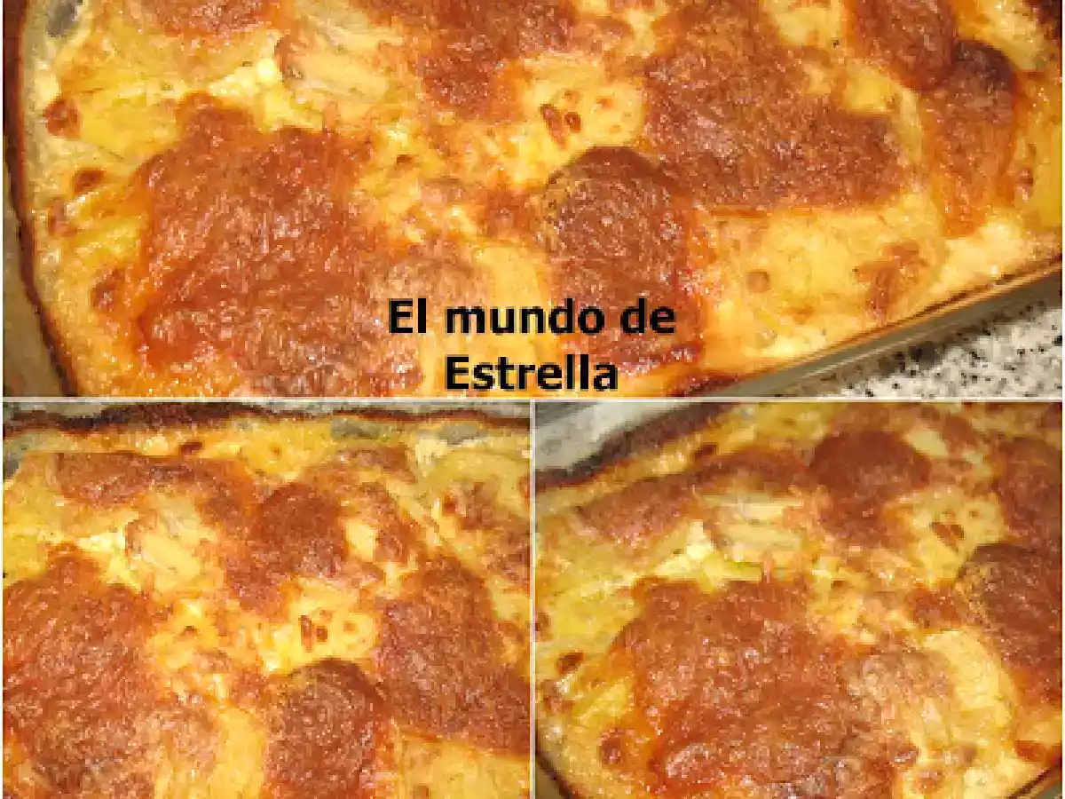 Patatas al horno con jamon de york