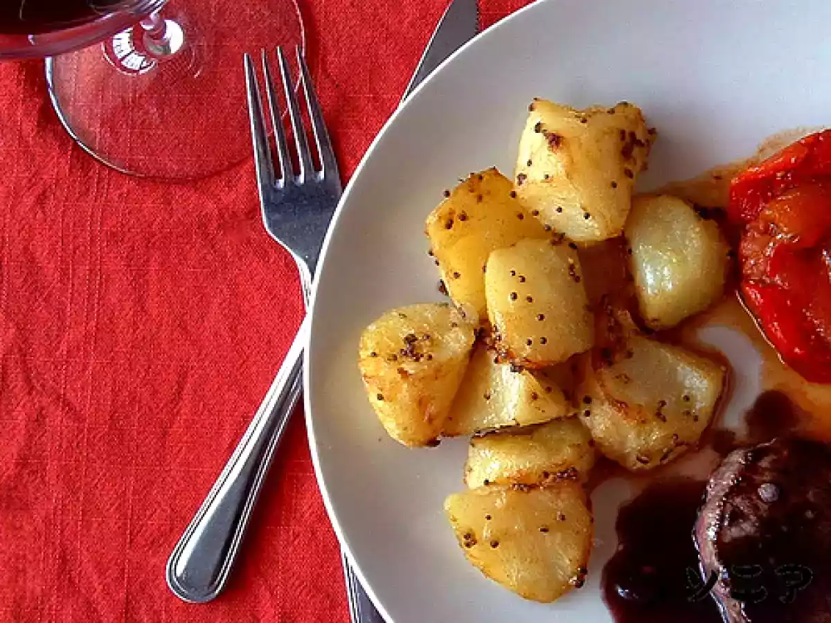 Patatas asadas con mostaza