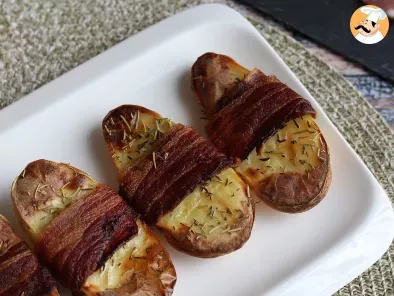 Patatas asadas envueltas en bacon