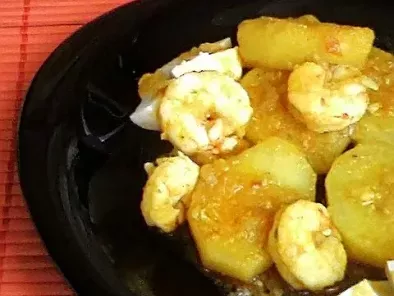 Patatas con langostinos al curry - foto 2