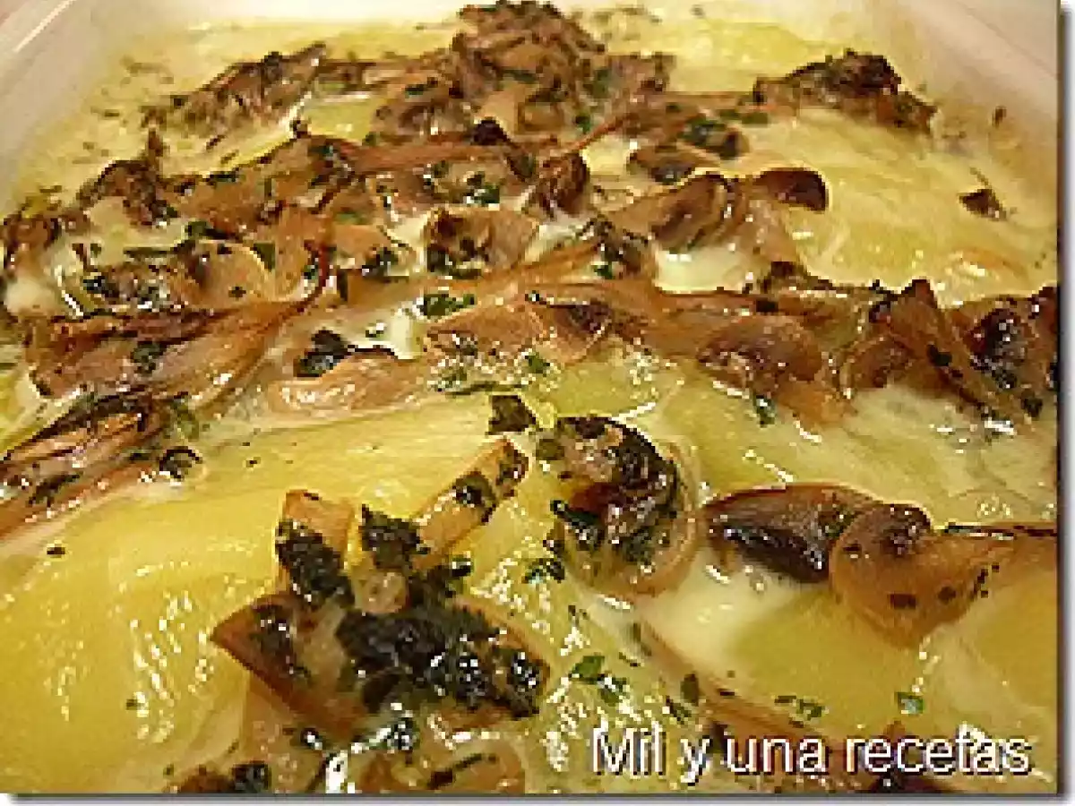 Patatas con queso y champiñones - foto 2