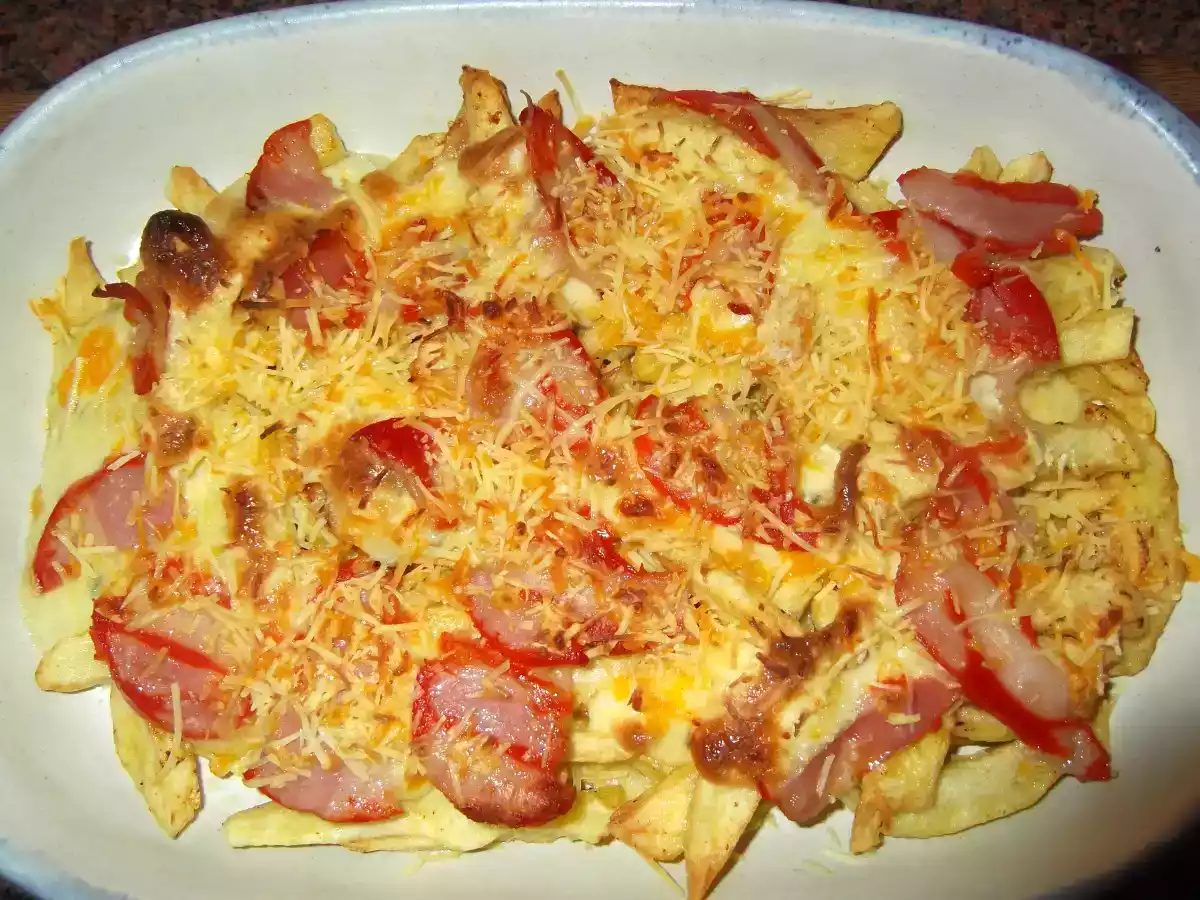 Patatas con salsa de cebolla