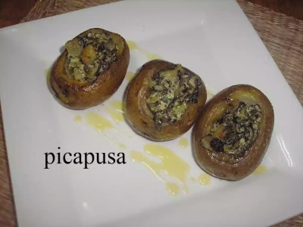 PATATAS RELLENAS DE ESPINACAS Y REQUESÓN - foto 2