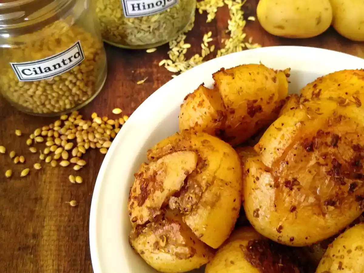Patatas salteadas con cilantro e hinojo