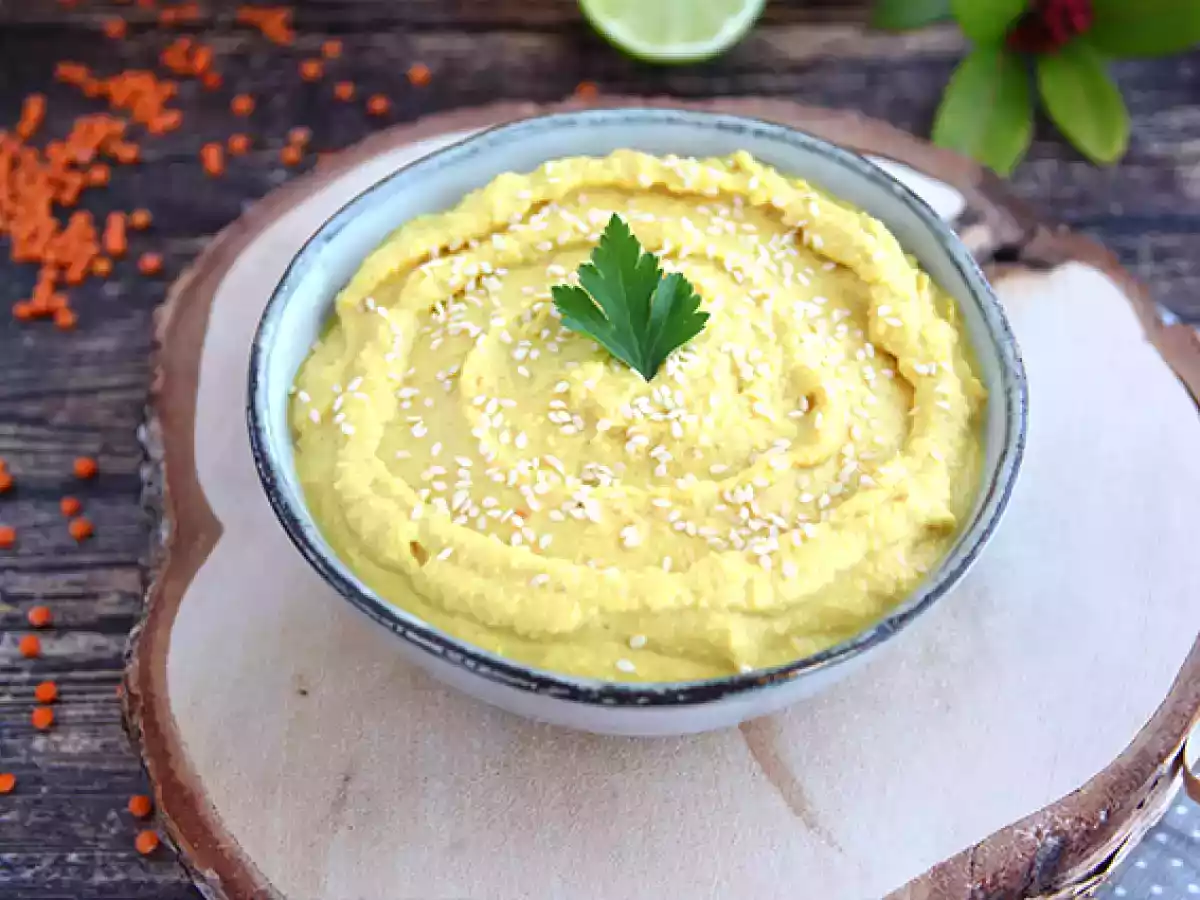 Paté de lentejas coral (dip para aperitivo)