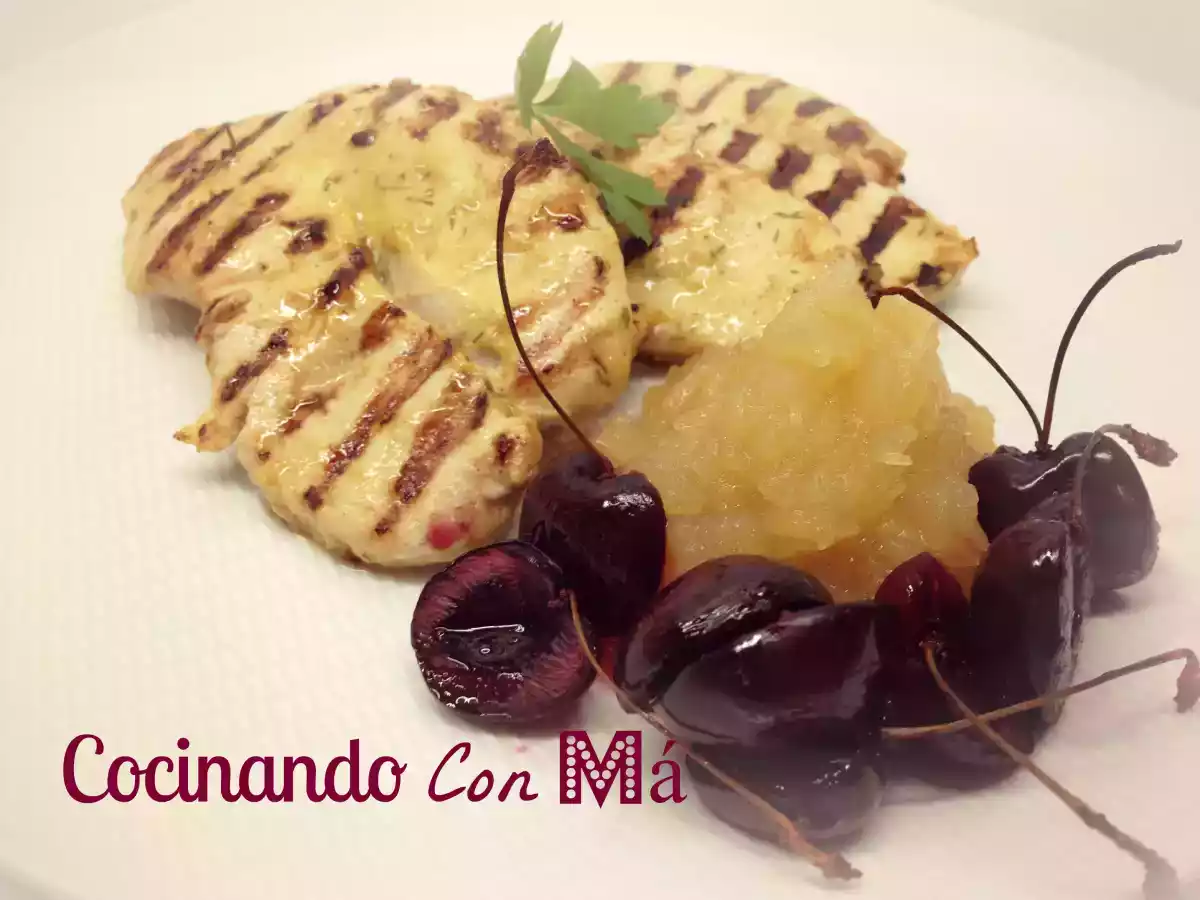 Pavo con Cerezas y Puré de Manzanas