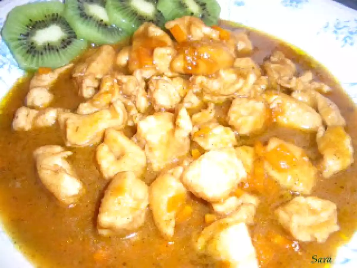 Pechuga de pavo en salsa de kiwi