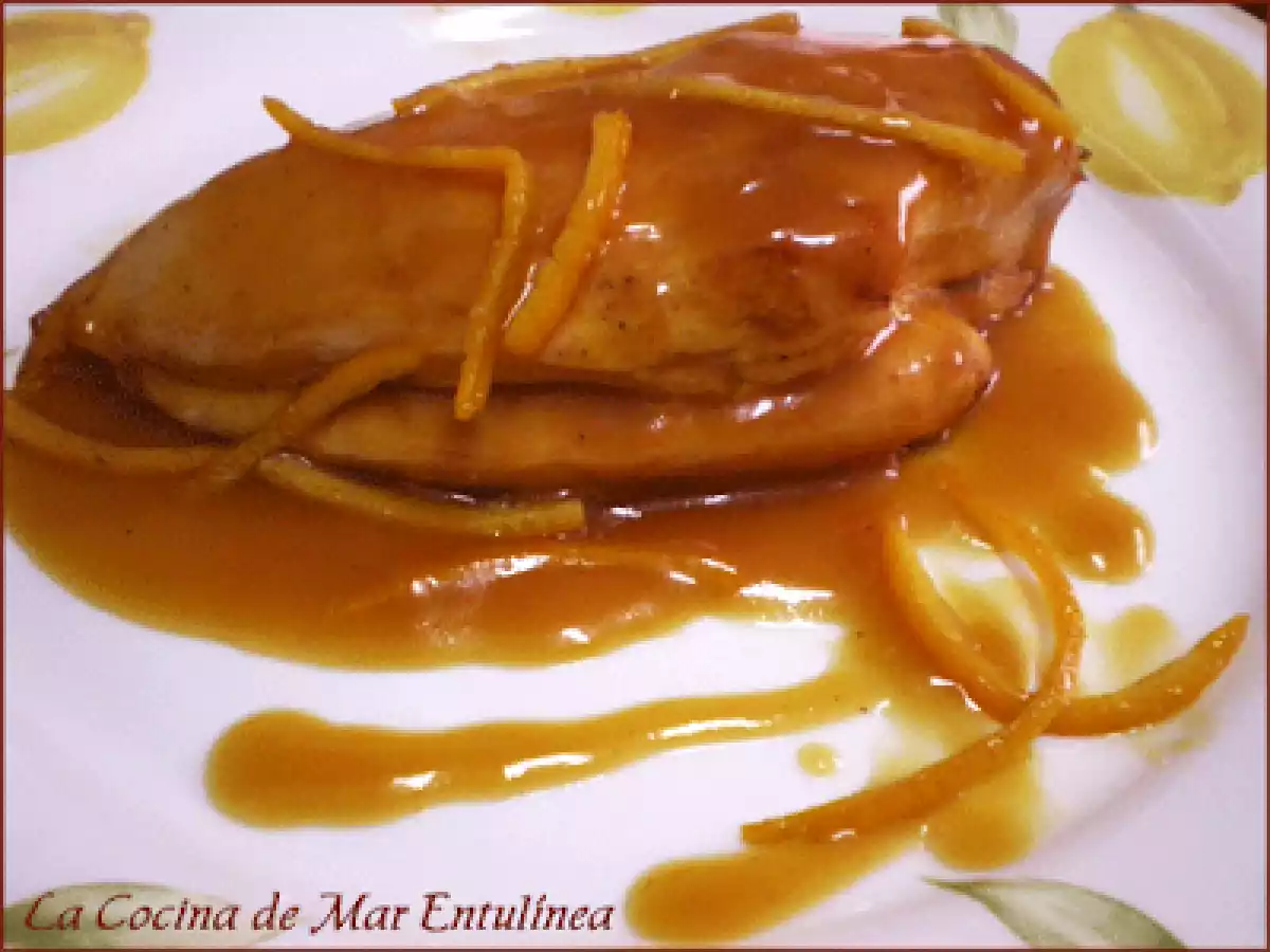 Pechuga de pollo asada a la naranja