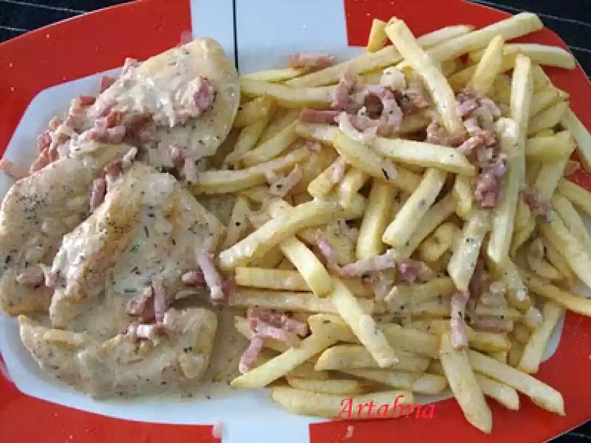 Pechuga de pollo con nata y bacon - foto 2