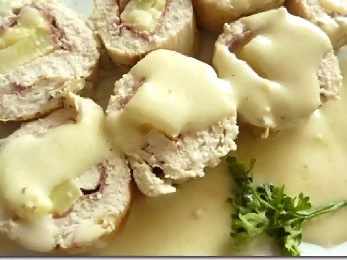 Pechugas con salami genoa y papas