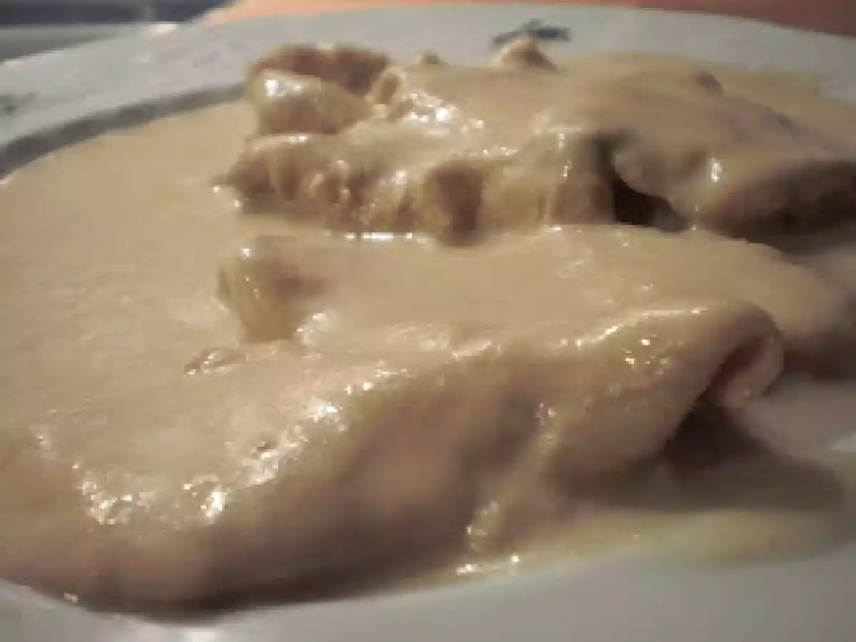 Pechugas de pavo en salsa de puerros