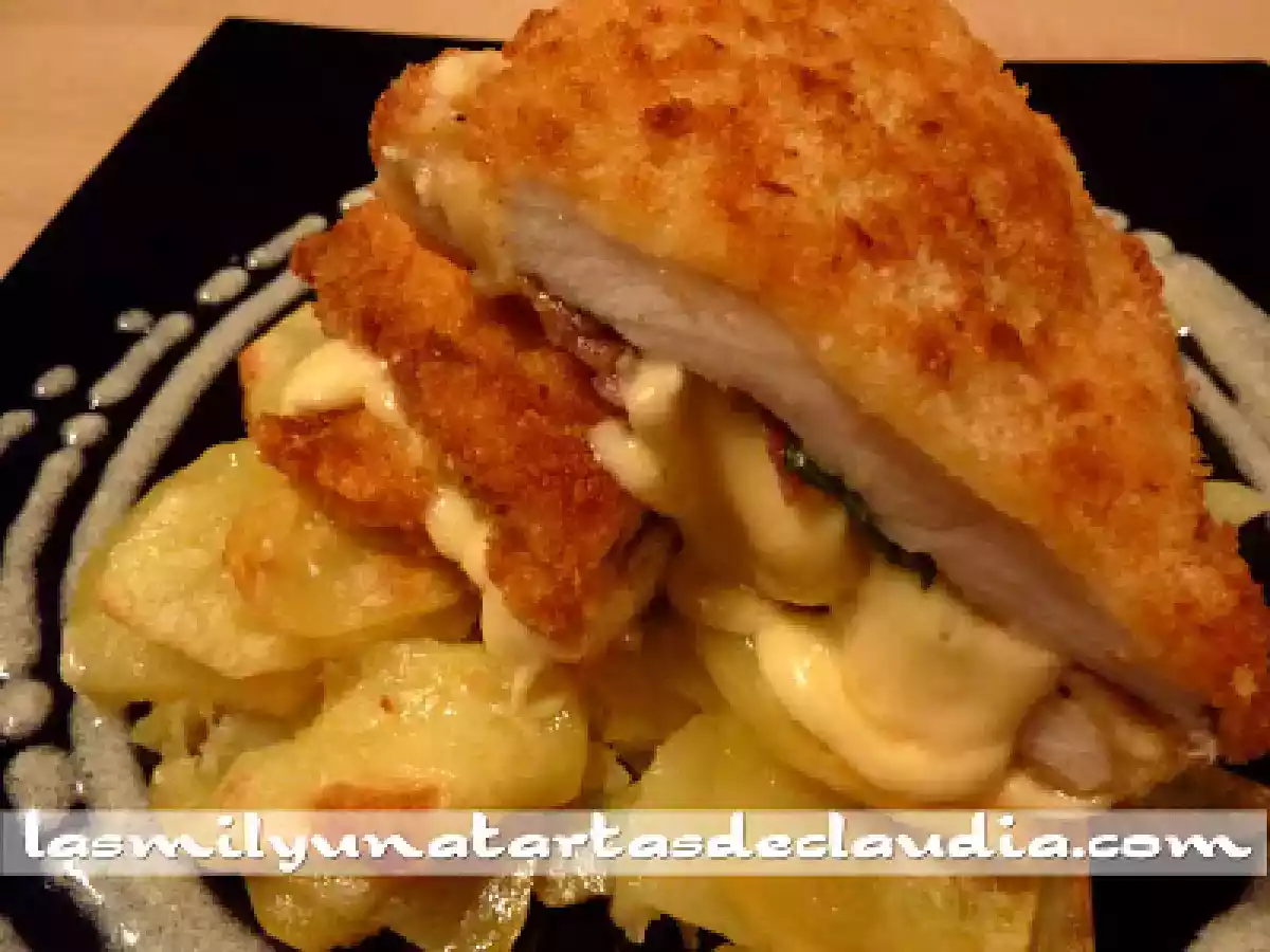 Pechugas de pollo rellenas con salsa de salvia y limón