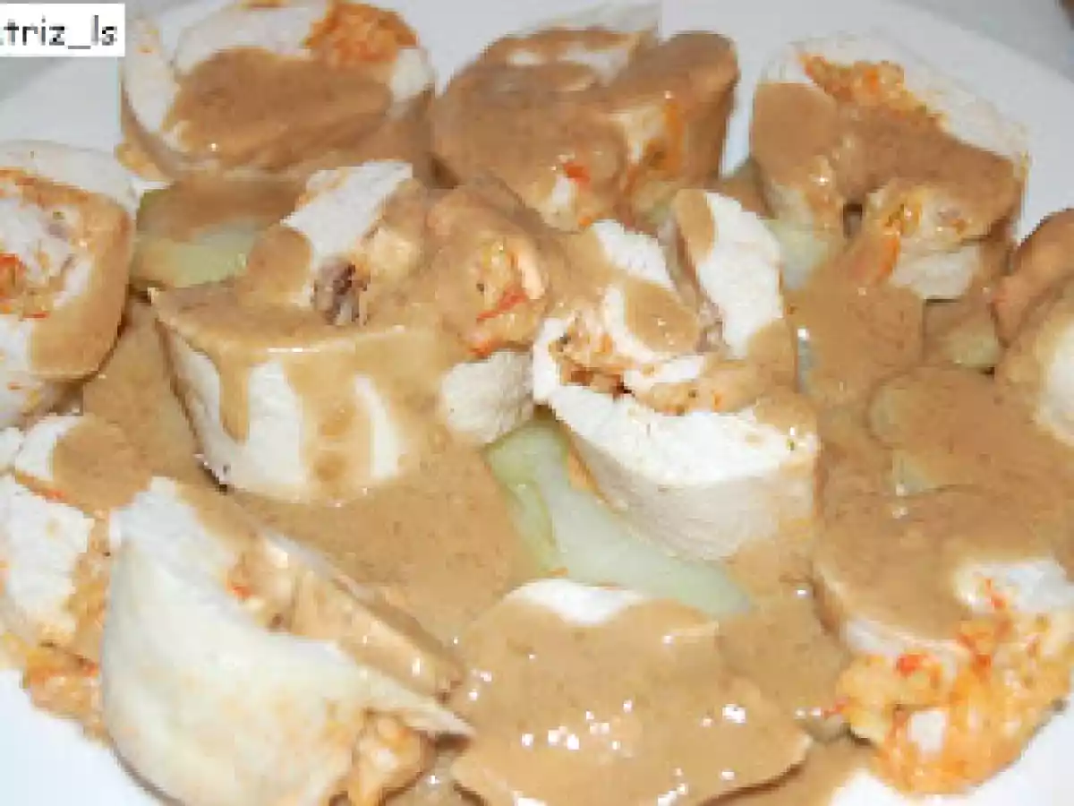 Pechugas de pollo rellenas de verduras