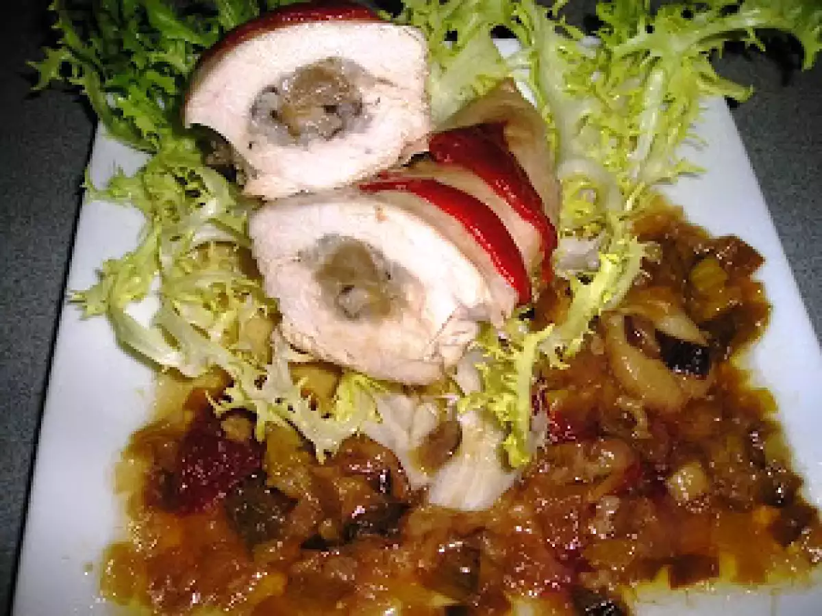 Pechugas rellenas de pleurotus al jerez