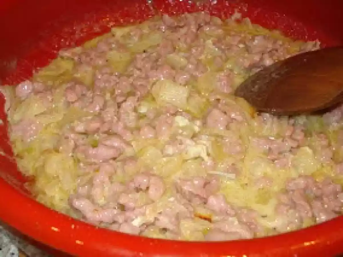 Penne con gorgonzola e salsiccia (Macarrones gorgonzola y longanizas) - foto 2