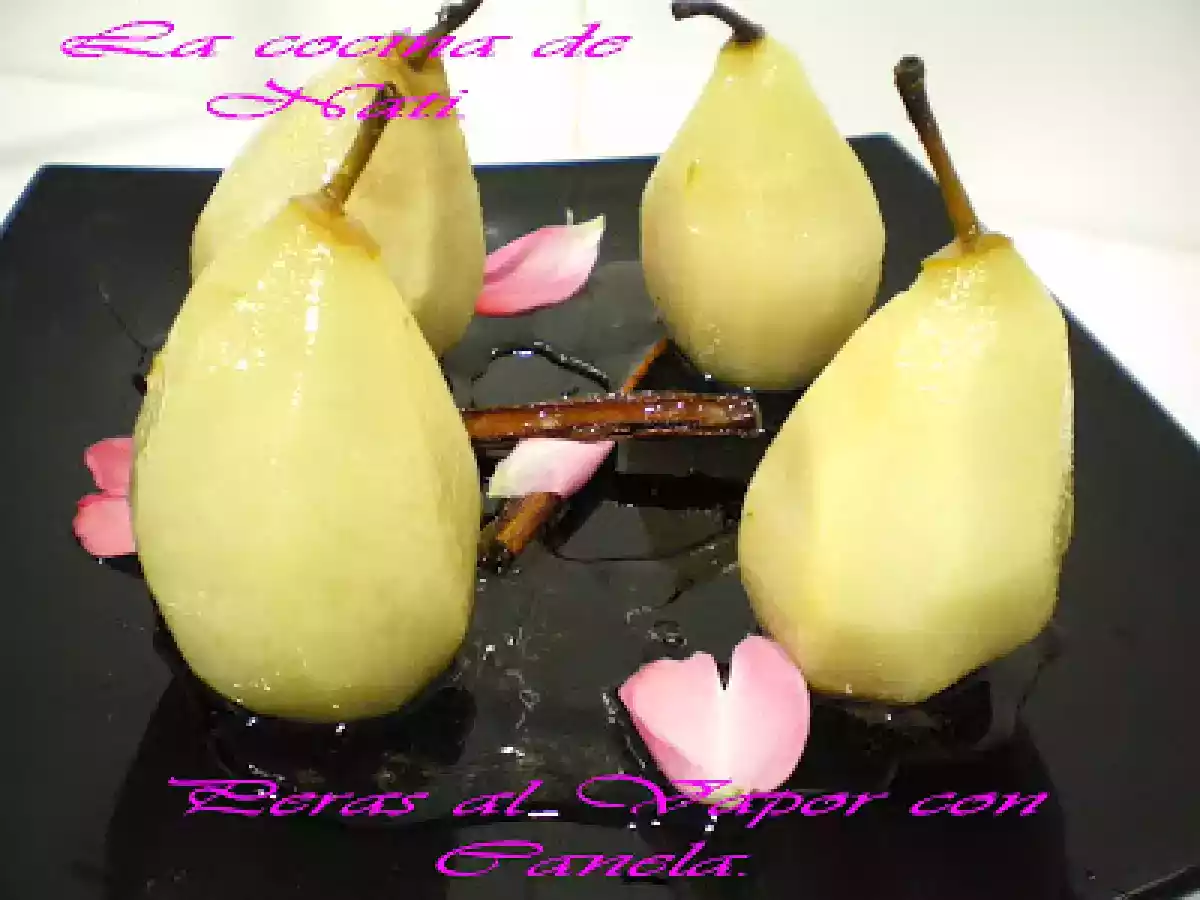 PERAS AL VAPOR CON CANELA.