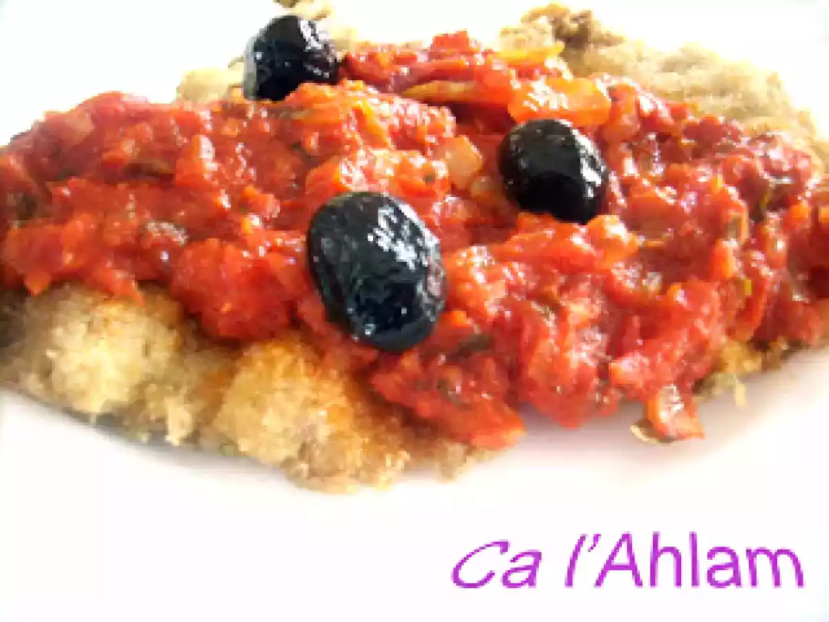 Pescado con harissa y aceitunas