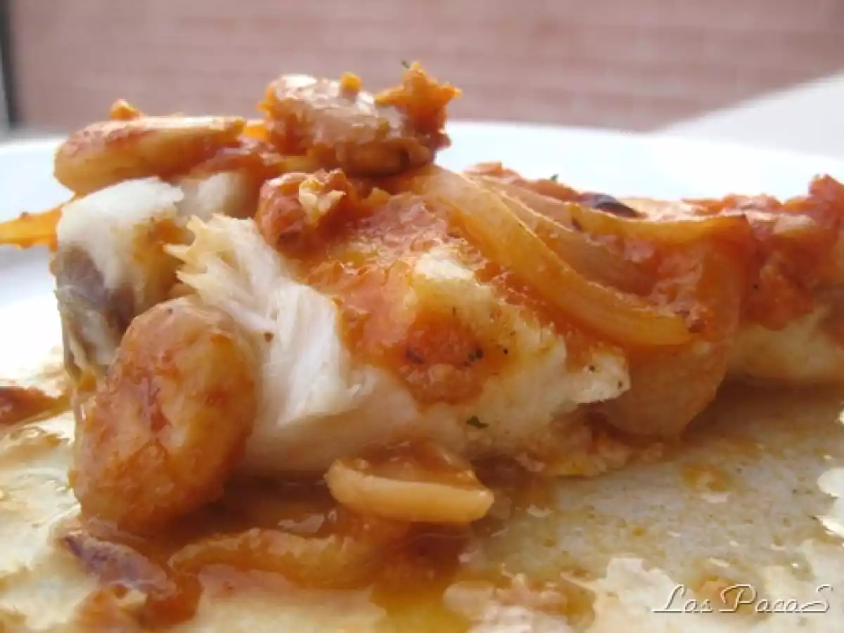 Pescado con salsa de almendras