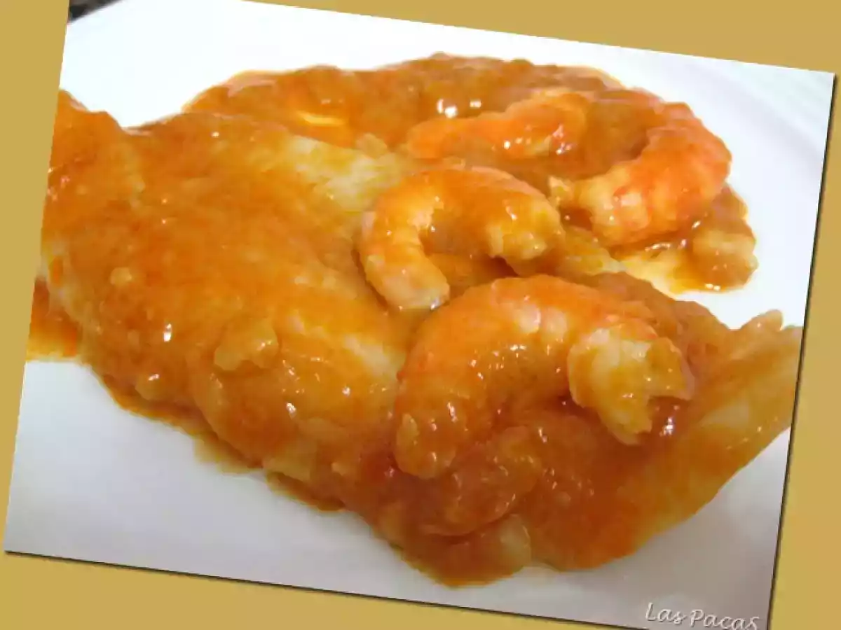 Pescado con salsa de langostinos (thermomix)