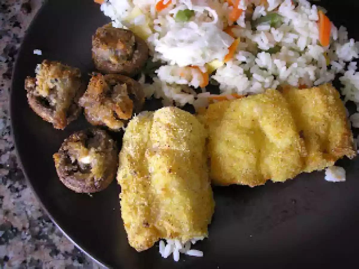 PESCADO EMPANADO CON CHAMPIÑONES RELLENOS EN HORNO TURBOCONVECCIÓN - foto 8