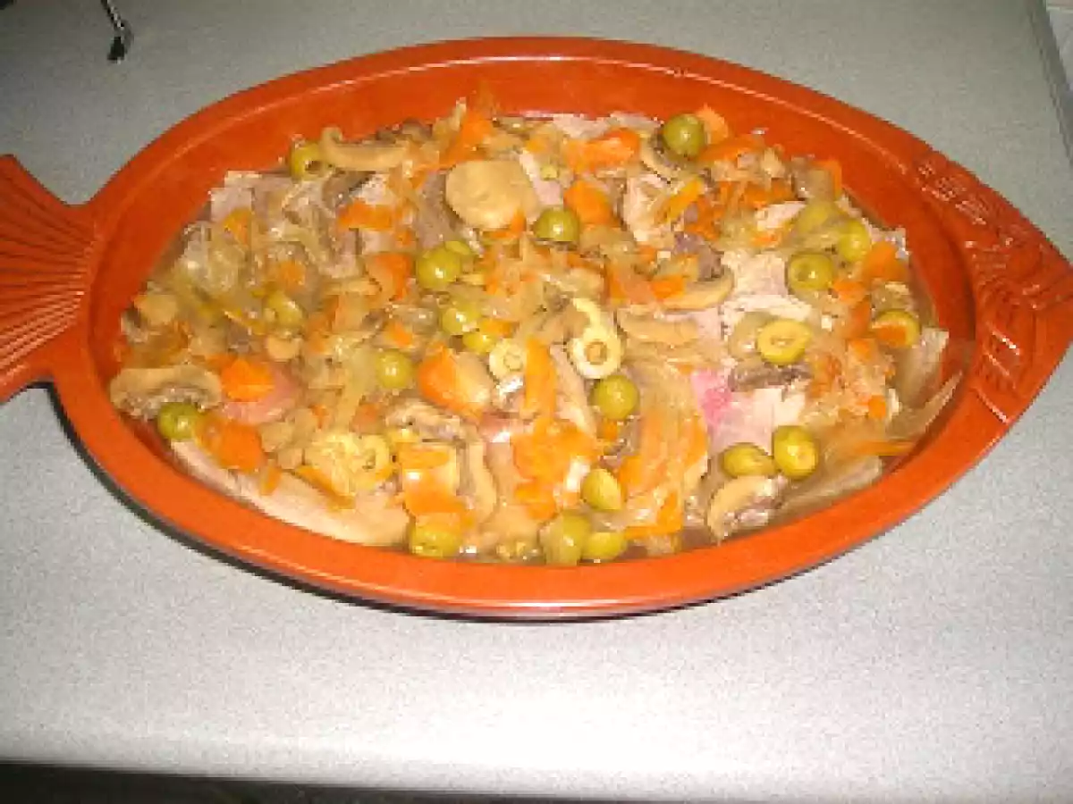 Pez mechado en salsa