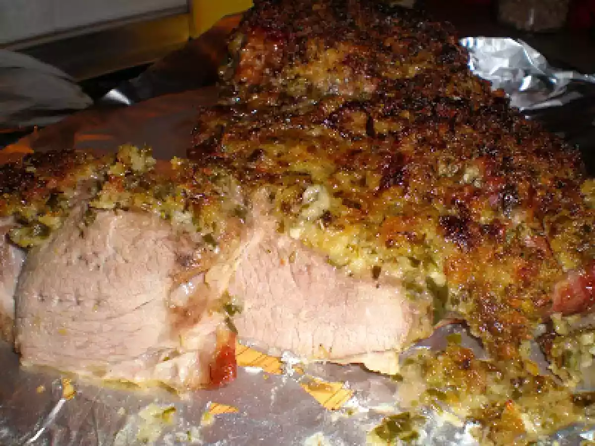 Pierna de cordero con costra de hierbas