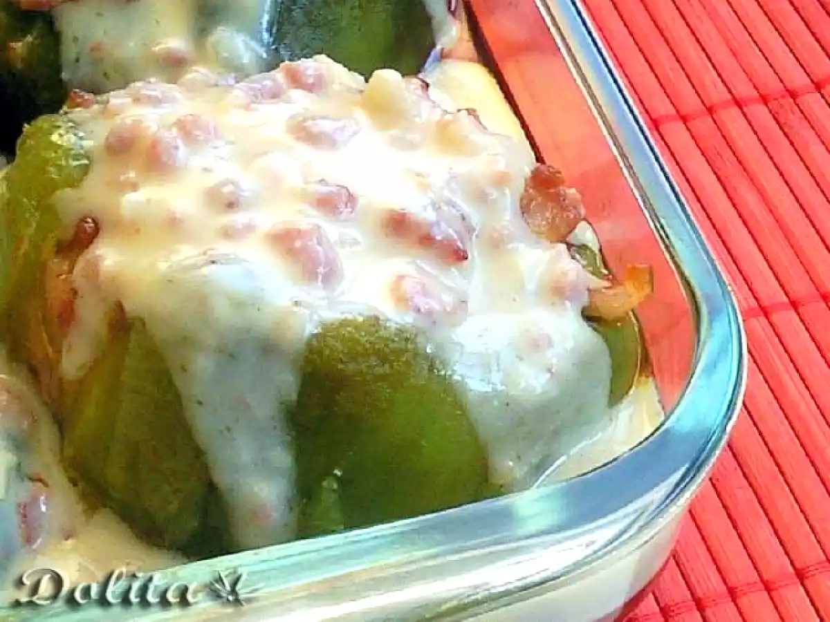 Pimientos rellenos de carne con bechamel - foto 2
