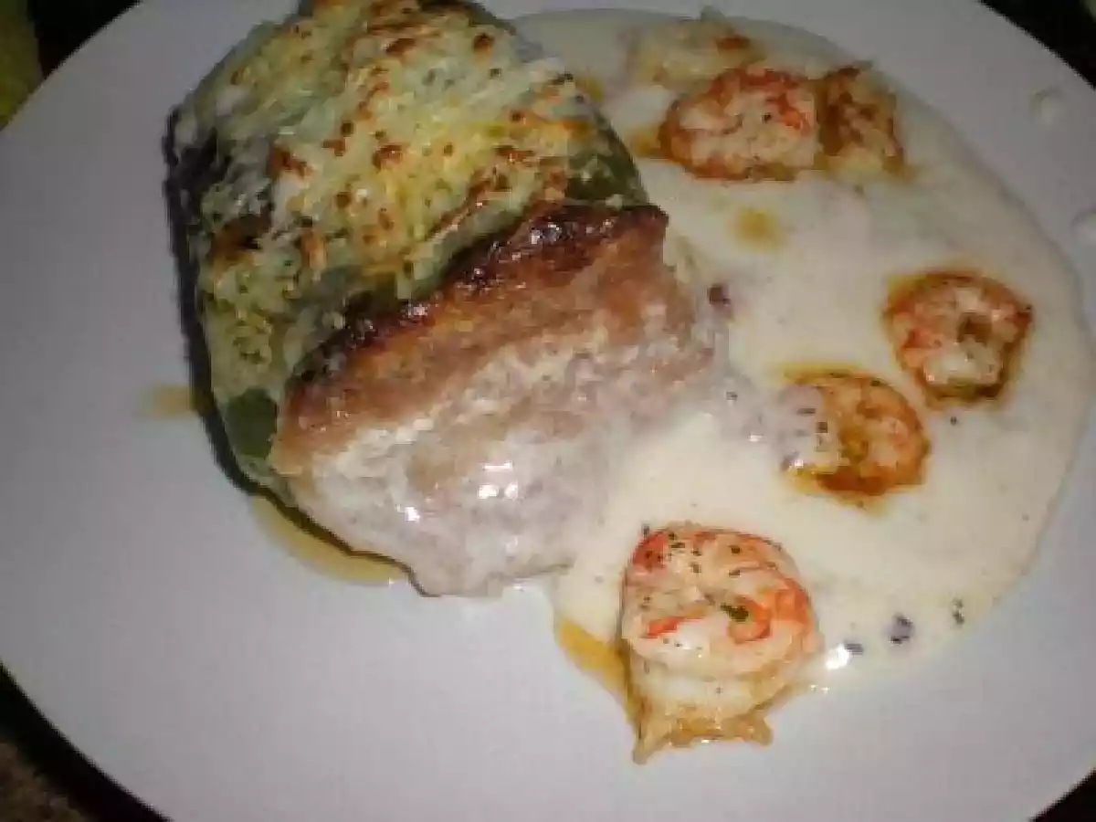 PIMIENTOS RELLENOS DE LANGOSTINOS Y BACALAO - foto 2