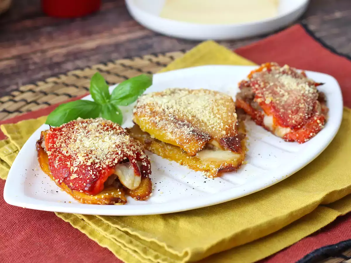Pimientos rellenos y gratinados en freidora de aire con salchicha fresca y queso - foto 6