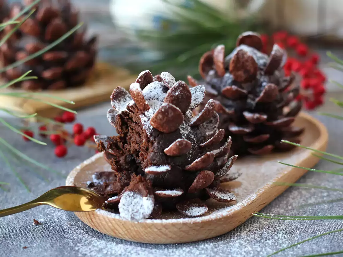 Piñas navideñas de brownie de chocolate: el postre fácil y original que conquista en Navidad - foto 6