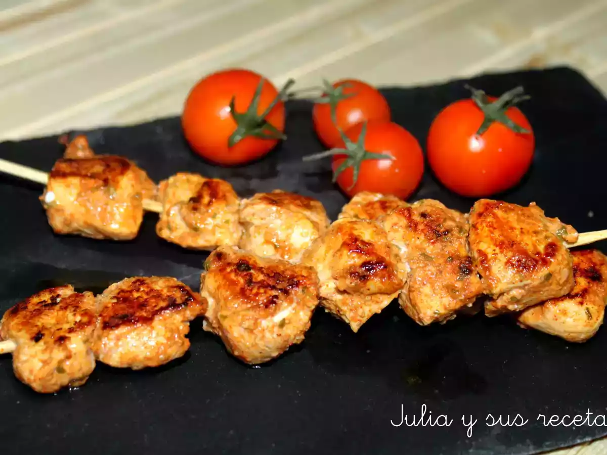 Pincho de pollo al curry
