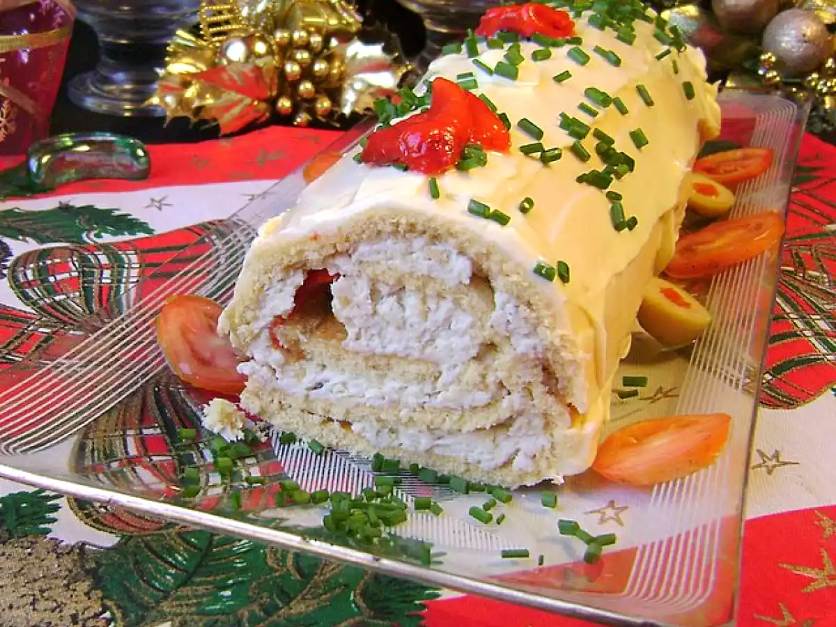 Pionono relleno con pollo