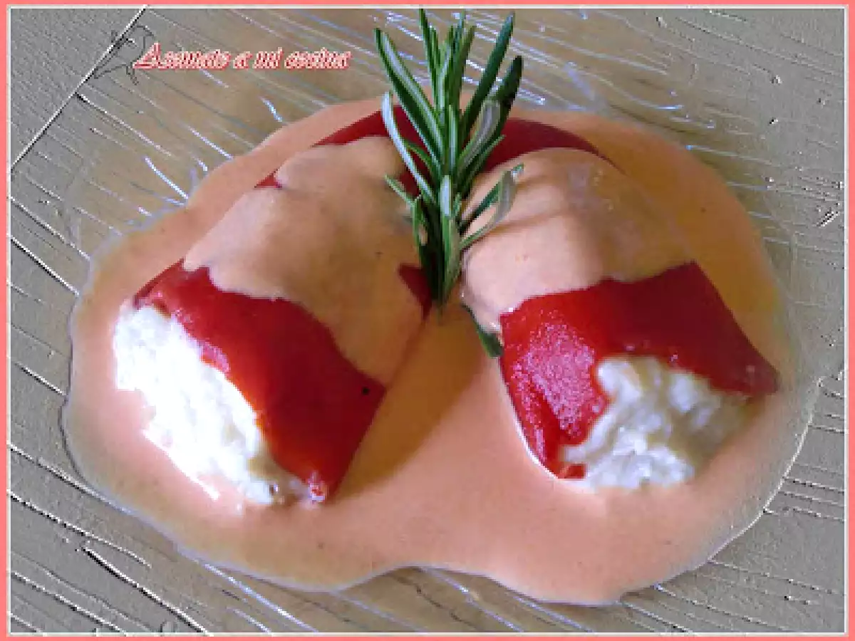 Piquillos rellenos de rape y langostinos