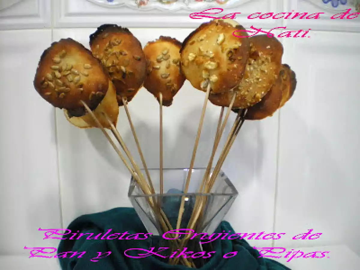 PIRULETAS CRUJIENTES DE PAN Y KIKOS O PIPAS. - foto 3