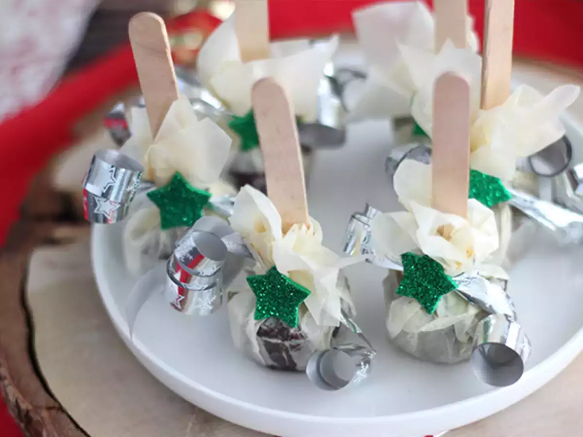 Piruletas de chocolate: chocolate negro + caramelos de toffe - foto 4