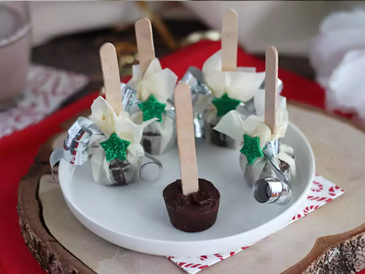 Piruletas de chocolate: chocolate negro + caramelos de toffe - foto 5