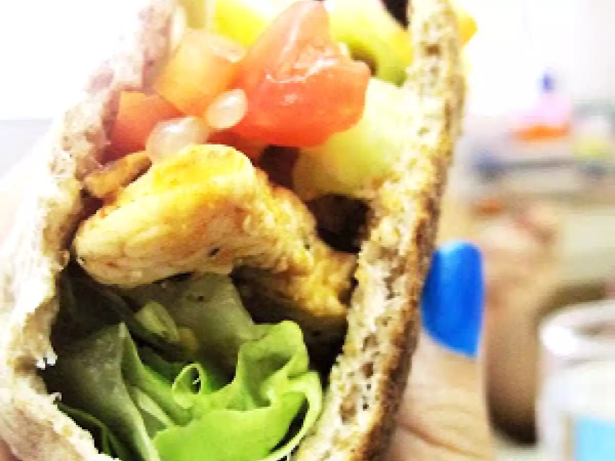 Pita de pollo de 400 calorias