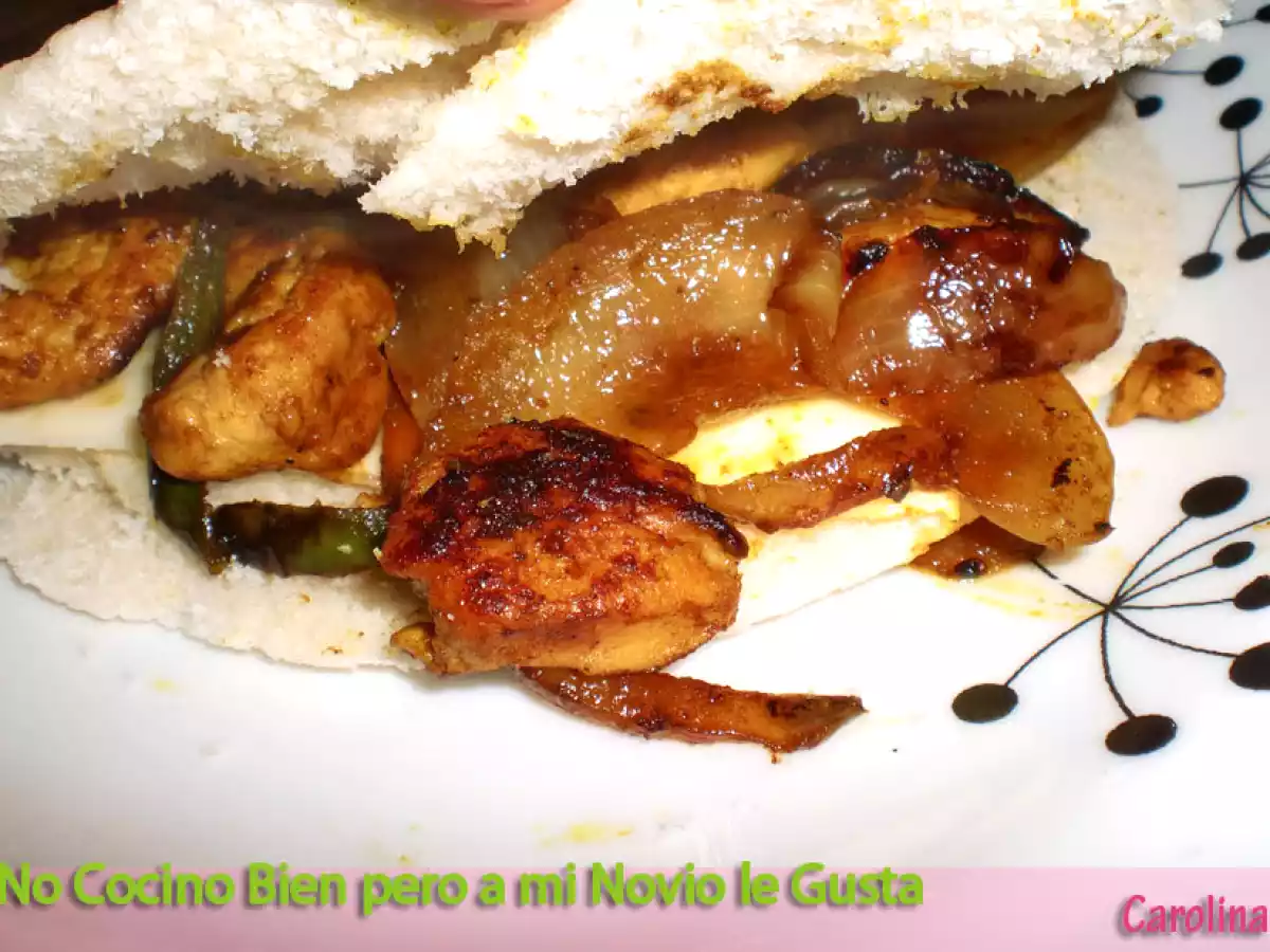 Pita rellena de pollo con curry