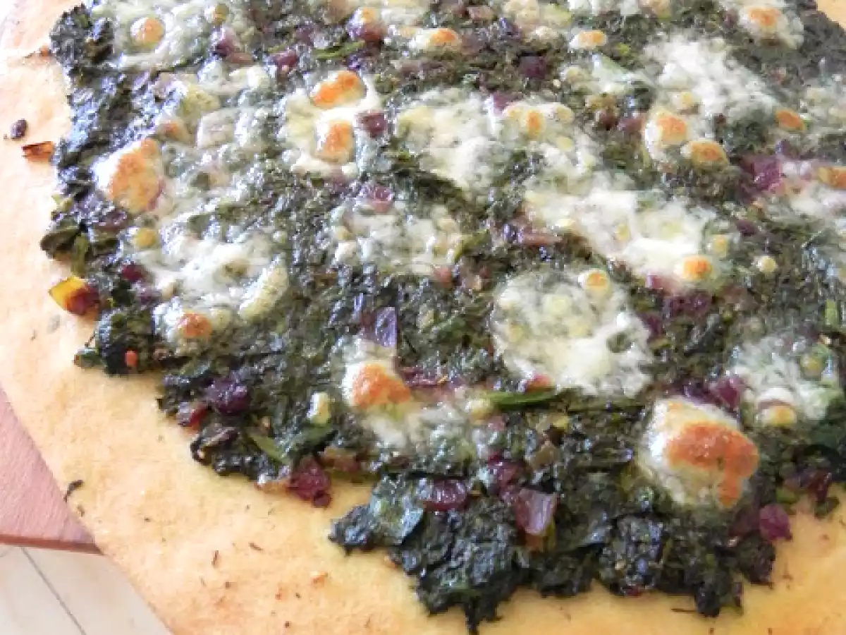 Pizza con espinacas según Marcela