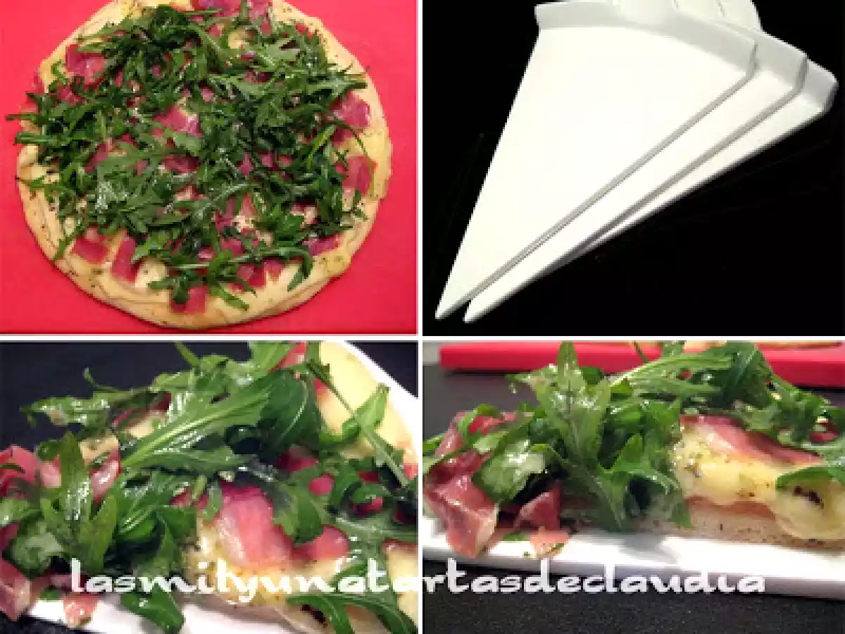 Pizza con masa madre de jamón y rúcula - foto 3